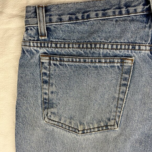 American Eagle Rigid Denim Blue Jeans Size 12 Long Light Wash Distressed Vintage - Picture 8 of 16